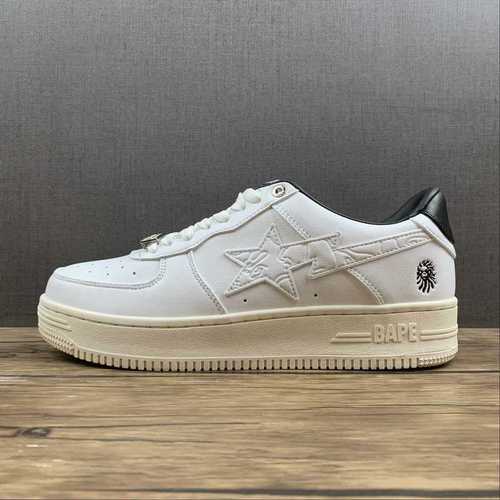 380M191048BAPE STA LOW SHOES WHITEWHITEBLACKWOMAN3639MAN4045