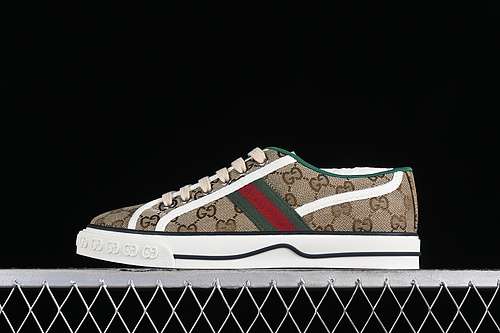 50002JPO9064GUCCI TENNIS 1977 PRINT SNEAKER WHITEREDGREENBROWNWOMAN3539MAN4044