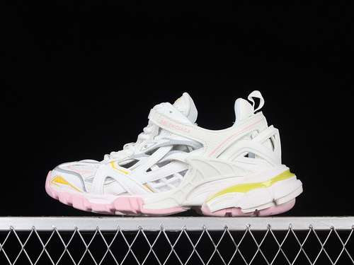 700W3AE27745BALENCIAGA TRACK 40 SNEAKERS WHITEYELLOWPINKWOMAN3539MAN4046