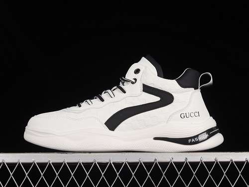 3809Y9209666GUCCI MIDTOP CASUAL SHOES WHITEWHITEBLACKMAN3944