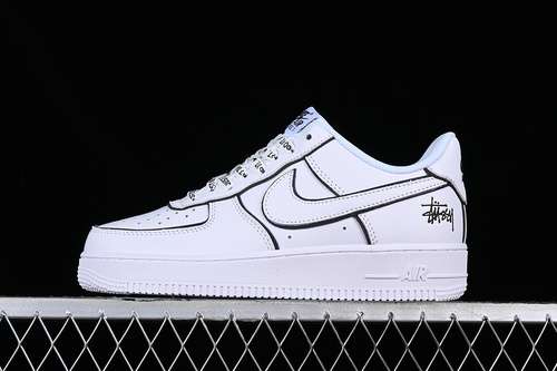 300BQ6425109STUSSY AIR FORCE 1 LOW WHITEBLACKWOMAN3639MAN4045