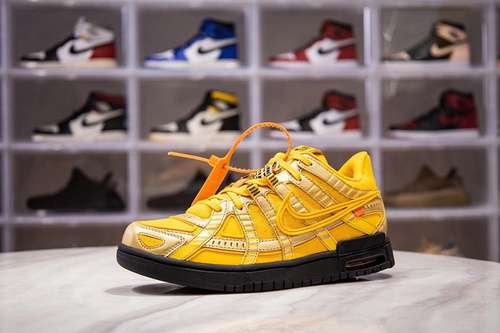 500CU6015700H12 OW X AIR RUBBER DUNK UNIVERSITY GOLDUNIVERSITY GOLDBLACKUNISEX3648