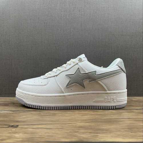 3801H73191921BAPE STA LOW SHOES WHITEWHITELIGHT GREYWOMAN3639MAN4045