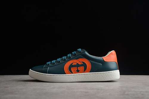 550GUCCI CLASSIC SHOES DARK GREENWHITEORANGEWOMAN3539MAN4044