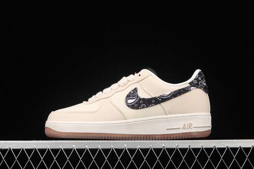 300DJ4631200AIR FORCE 1 LOW 07 LV8 PAISLEY SWOOSH RATTANRATTANPALE IVORYBLACK
