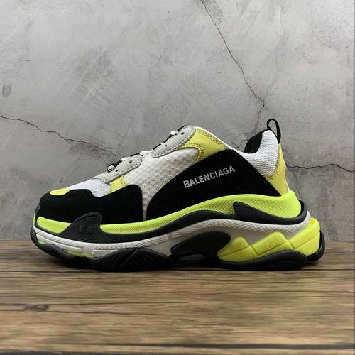 470BALENCIAGA TRIPLE S SNEAKER DADSHOE WHITEBLACKLIGHT YELLOWWOMAN3539MAN4046