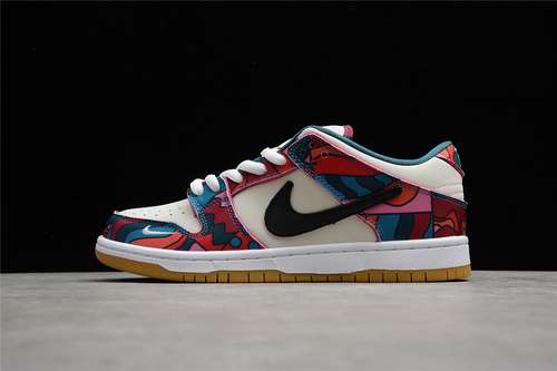 400DH7695600PARRA X DUNK LOW PRO SB ABSTRACT ART FIRE PINKGYM REDMOCHAWHITEROYAL BLUE