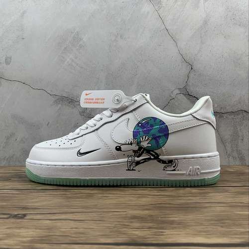 270CI5545100STEVEN HARRINGTON X AIR FORCE 1 LOW FLYLEATHER QS EARTH DAY WHITEBLACK