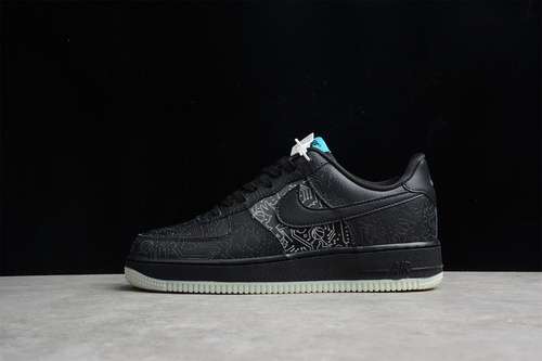 320DH5354001SPACE JAM X AIR FORCE 1 LOW 07 COMPUTER CHIP BLACKLIGHT BLUE FURYBLACK