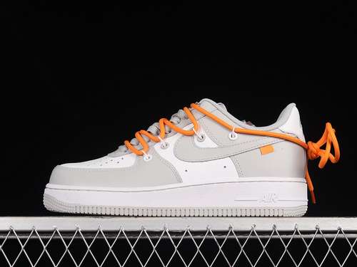 320CV1724107AIR FORCE 1 LOW 07 LIGHT GREYWHITEORANGEWOMAN3639MAN4045