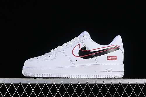 320CU9225100SUPREME AIR FORCE 1 07 LOW WHITEBLACKREDWOMAN3639MAN4045