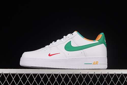 280DD8501161AIR FORCE 1 07 LOW WHITEGREENORANGEWOMAN3639MAN4045