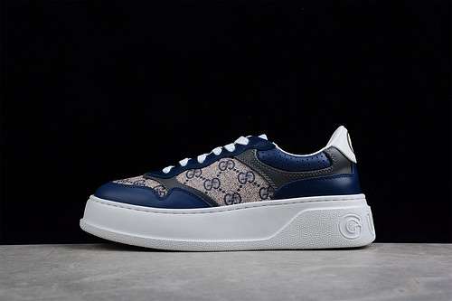 480GUCCI SCREENER GG HIGHTOP SNEAKER NAVY BLUEKHAKIDARK GREYWOMAN3539MAN4044