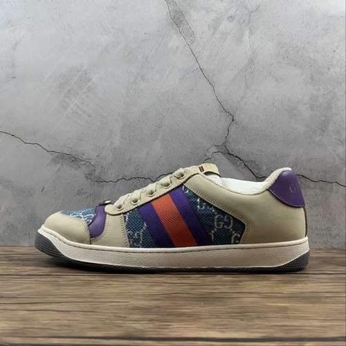380GUCCI SCREENER SNEAKERS BEIGEPURPLEBLUEREDWOMAN3539MAN4044