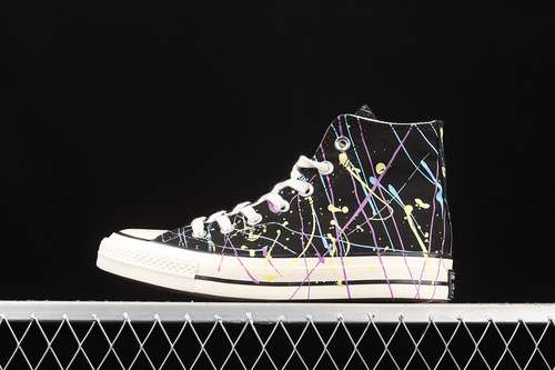 250170801CCHUCK TAYLOR ALLSTAR 70S HIGH PAINT SPLATTER BLACKHYPER MAGENTAEGRET
