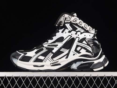 750W3RH29010BALENCIAGA RUNNER HIGHTOP 70 SNEAKERS WHITEBLACKWHITEUNISEX3646