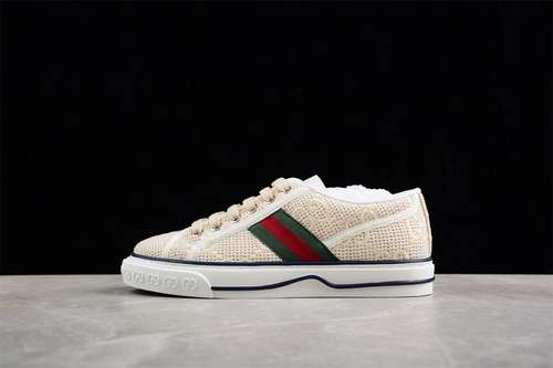 500GUCCI TENNIS 1977 PRINT SNEAKER BEIGEREDGREENWHITEWOMAN3539
