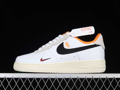 300DX3357100AIR FORCE 1 LOW HOOPS WHITEBLACKORANGEWOMAN3639MAN4045