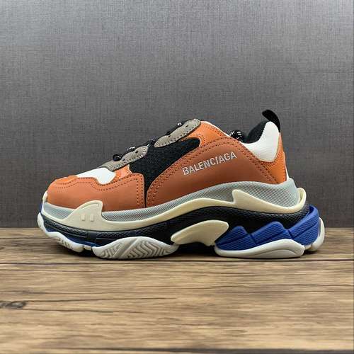 470BALENCIAGA TRIPLE S DADSHOES ORANGEBLACKWHITEBLUEWOMAN3539MAN4046