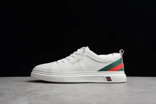 480GUCCI SCREENER GG LOWTOP SNEAKERS WHITEGREENREDMAN3844