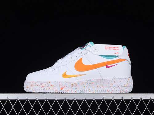 300FD4626181AIR FORCE 1 LOW LV8 GS LEAP HIGH WHITEWASHED TEALSAFETY ORANGEUNISEX3645