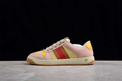 520GUCCI ACE EMBROIDERED LOWTOP LIGHT PINKYELLOWBEIGEWOMAN3540
