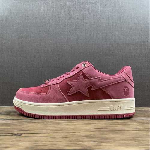 380M191045BAPE STA LOW SHOES PINKPINKWHITEWOMAN3639MAN4045