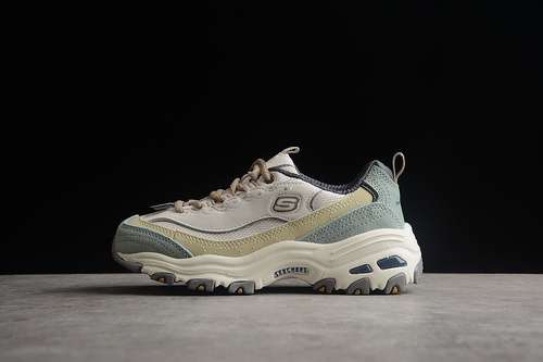 280SKECHERS DLITES 10 RUNNING SHOES LIGHT GREYGREENBEIGEWOMAN3540