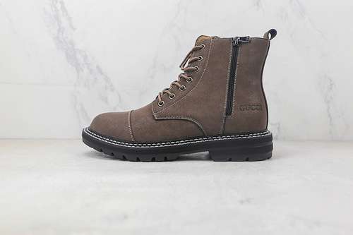 380GUCCI HIGH MARTIN BOOTS BROWNBROWNBLACKWOMAN3539MAN4044