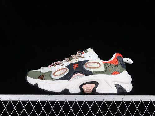 280T12W231121FWLFILA FUSION SHOES WHITEDARK GREENBLACKORANGEWOMAN3639MAN4044