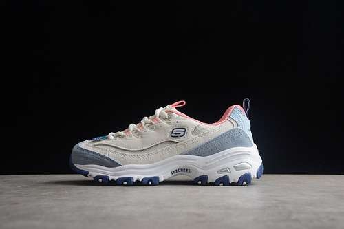 280SKECHERS DLITES 10 RUNNING SHOES BEIGEHAZY BLUEPINKWOMAN3540