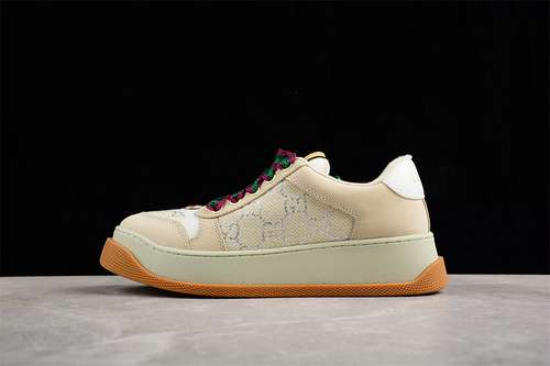 440GUCCI SCREENER DIRTY SHOES BEIGEREDGREENBROWNWOMAN3540