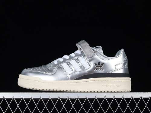 270GV9224ATMOS X FORUM 84 LOW SHOES SILVERCLOUD WHITEBLACKWOMAN3639MAN4045