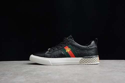 48043194202JPO60539GUCCI LOW SNEAKERS BLACKGOLDREDWHITEMAN3844
