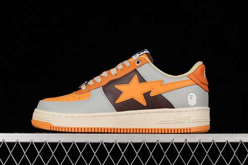 380BAPE STA LOW BROWNLIGHT GREYWHITEORANGEWOMAN3639MAN4045
