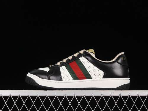 5009Y9209666GUCCI SCREENER SNEAKERS BLACKWHITEGREENREDWOMAN3540