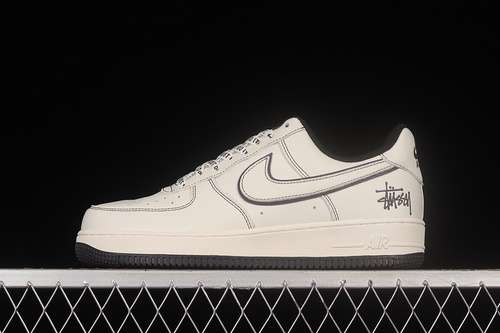 340UN1635702STUSSY X AIR FORCE 1 LOW BEIGEBLACKWHITEWOMAN3639MAN4045