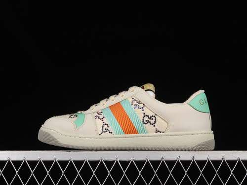 5009Y9209666GUCCI SCREENER SNEAKERS LIGHT GREYGREENREDWOMAN3540