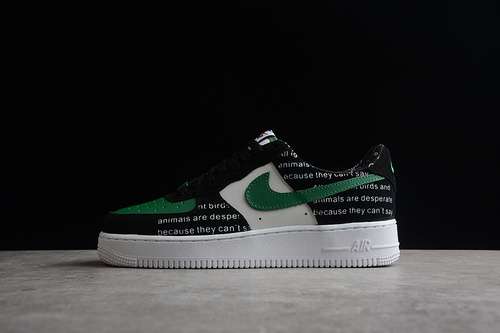 300CZ0339001AIR FORCE 1 LOW 07 BLACKWHITEGREENWOMAN3639MAN4045