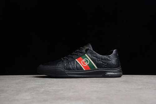 400GUCCI SCREENER GG LOWTOP SNEAKERS BLACKGREENREDMAN3844