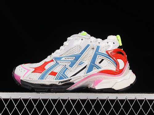 600W3RB69645BALENCIAGA RUNNER KITH WHITEBLUEPINKREDWOMAN3539MAN4046