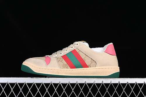 5609Y9209443GUCCI DISTRESSED SCREENER SNEAKER PINKBROENGREYREDGREENWOMAN3540