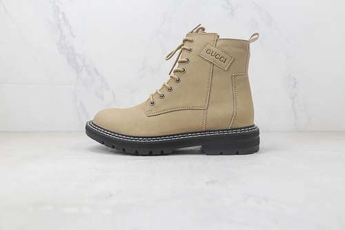 380GUCCI HIGH CASUAL MARTENS BOOTS LIGHT KHAKILIGHT KHAKIBLACKWOMAN3539MAN4044