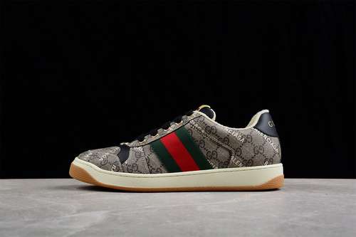 480GUCCI DISTRESSED SCREENER SNEAKER GREYBLACKREDBEIGEWOMAN3539MAN4045