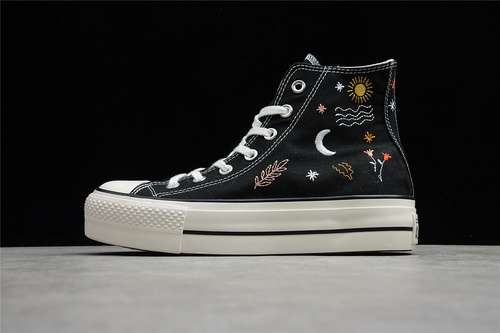 250571085CCHUCK TAYLOR ALL STAR PLATFORM HIGH ITx27S OKAY TO WANDER BLACKWHITEBLACK