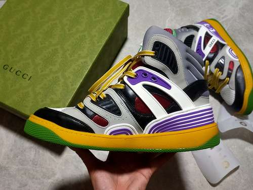 580GUCCI BASKET SNEAKERS WHITEGREENMULTICOLORWOMAN3539MAN4044