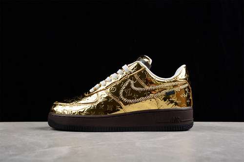 420IA9VGOLV X AIR FORCE 1 LOW 07 GOLDBLACKWHITEWOMAN3639MAN4046