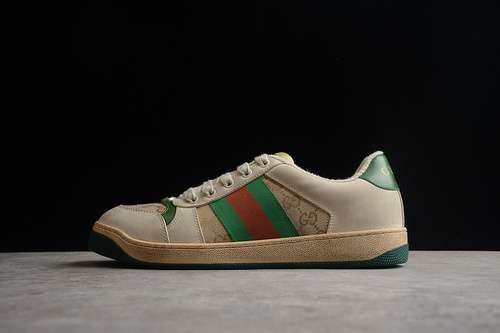 500GUCCI SCREENER GG HIGHTOP SNEAKER LIGHT BROWNGREENREDWOMAN3539MAN4045