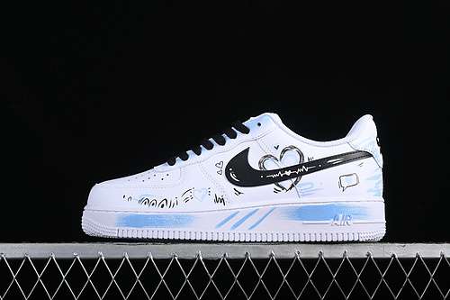 320CW2288111AIR FORCE 1 07 LOW WHITEBLACKBLUEWOMAN3639MAN4045