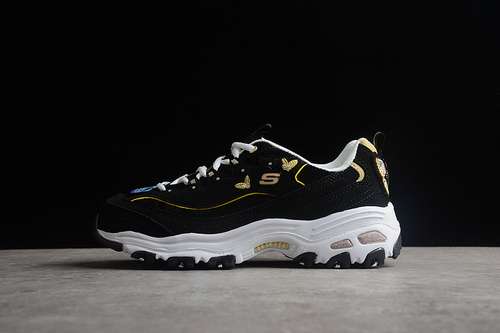280SKECHERS DLITES 10 LOW TOP RUNNING SHOES BLACKBLACKWHITEWOMAN3540